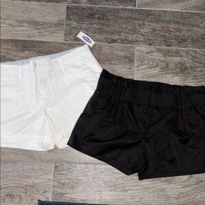Women's Black and White Shorts Set